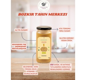 Bozkır Tahin Merkezi Yerli Ata Tohumu Altın Susam Taş Değirmeni Tahini Kavrulmuş 600 gr Vegan (doğal& katkısız)