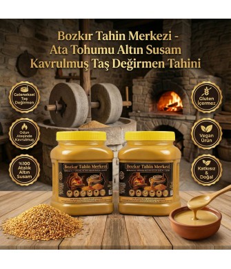 Ata Tohumu Altın Susam Taş Değirmen Tahini Kavrulmuş 930grX 2 adet (katkısız&vegan) Ata Tohumu Altın Susam Taş Değirmen Tahini Kavrulmuş 930grX 2 adet (katkısız&vegan)