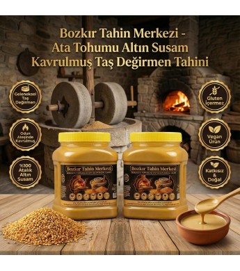 Ata Tohumu Altın Susam Taş Değirmen Tahini Kavrulmuş 930grX 2 adet (katkısız&vegan) Ata Tohumu Altın Susam Taş Değirmen Tahini Kavrulmuş 930grX 2 adet (katkısız&vegan)
