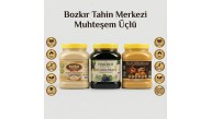 Enfes Üçlü Altın Susam Kavrulmuş Tahin-Taş Değirmen Beyaz Tahin -Üzüm Pekmezi (katkısız&vegan)
