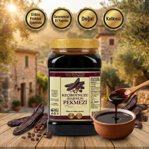 Geleneksel Keçiboynuzu (Harnup) Köy Pekmezi 950 gr (Katkısız&Glikoz içermez)