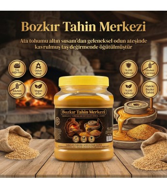 Ata Tohumu Altın Susam Taş Değirmeni Tahini Kavrulmuş 930 gr Ata Tohumu Altın Susam Taş Değirmeni Tahini Kavrulmuş 930 gr