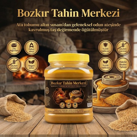Yerli Ata Tohumu Altın Susam Taş Değirmeni Tahini Kavrulmuş 930 gr 