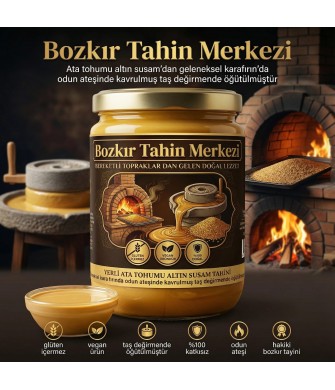 Yerli Ata Tohumu Altın Susam Taş Değirmeni Tahini Kavrulmuş 600 gr 