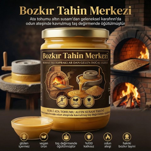 Yerli Ata Tohumu Altın Susam Taş Değirmeni Tahini Kavrulmuş 600 gr 