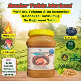 Bozkır Tahin Merkezi Yerli Ata Tohumu Altın Susam Su Değirmeni Tahini Kavrulmuş 930 gr Vegan (doğal&katkısız)
