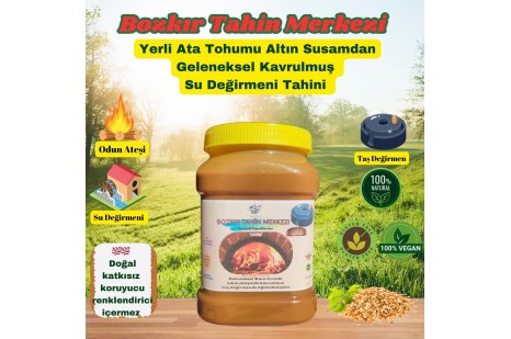 Bozkır Tahin Merkezi Yerli Ata Tohumu Altın Susam Su Değirmeni Tahini Kavrulmuş 930 gr Vegan (doğal&katkısız)