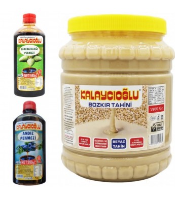 ŞİFA PAKETİ - BOZKIR BEYAZ TAHİN 1900GR - KOZALAK PEKMEZİ 950 GR - ANDIZ PEKMEZİ 950 GR