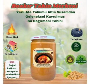 Bozkır Tahin Merkezi Yerli Ata Tohumu Altın Susam Su Değirmeni Tahini Kavrulmuş 600 gr Vegan (doğal& katkısız)