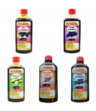 ŞİFA PEKMEZ PAKETİ-- ÜZÜM / DUT / KEÇİBOYNUZ / ANDIZ / KOZALAK PEKMEZİ