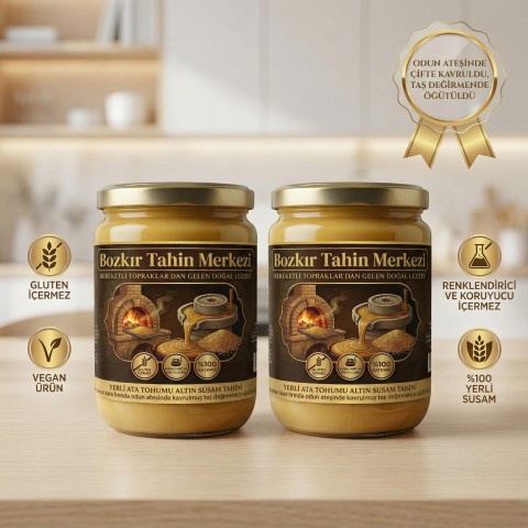 Ata Tohumu Altın Susam Kavrulmus Tahin 600 Gr X 2adet (taş değirmen&katkısız)