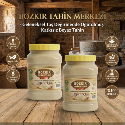Bozkır Tahin Merkezi Taş Değirmen Beyaz Tahin 935 Gr X2 adet (katkısız&vegan)