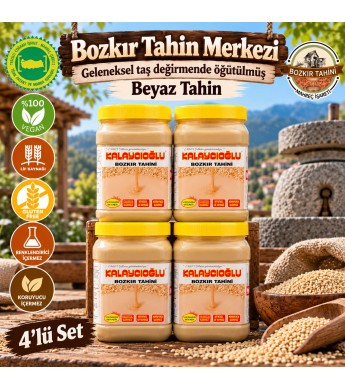 Bozkır Tahin Merkezi Doğal Beyaz Taş Değirmen Tahin 935Gr -4 adet 