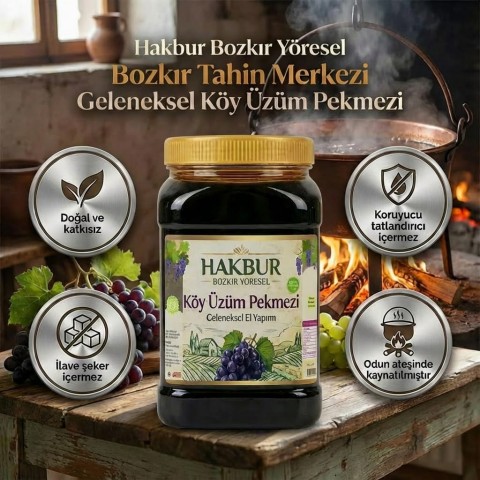 Geleneksel  Köy Üzüm  Pekmezi Ev Yapımı 950 G (katkısız)