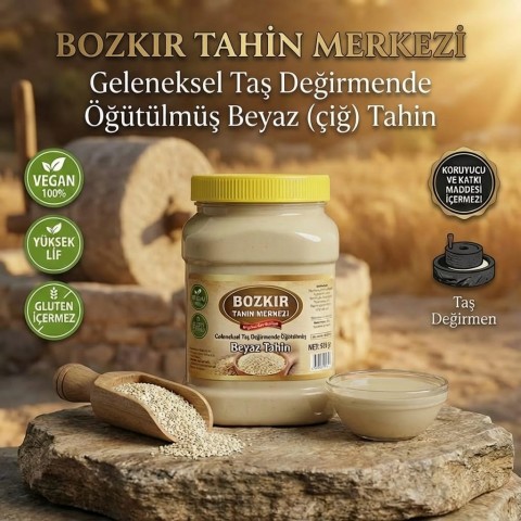 Bozkır Tahin Merkezi Taş Değirmen Beyaz Tahin 935gr (katkısız & gluten içermez)