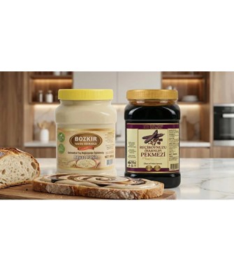 Bozkır Tahin Merkezi Geleneksel Taş Değirmen Beyaz Tahin 935 gr - Keçiboynuzu Pekmezi 950 gr Bozkır Tahin Merkezi Geleneksel Taş Değirmen Beyaz Tahin 935 gr - Keçiboynuzu Pekmezi 950 gr