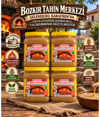 Bozkır Tahin Merkezi Çift Kavrulmuş Taş Değirmen Tahin 935 Gr 4 adet (vagan)