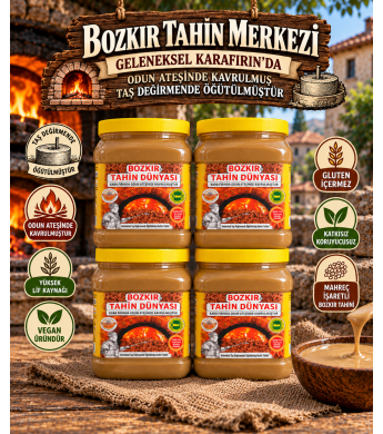 Bozkır Tahin Merkezi Çift Kavrulmuş Taş Değirmen Tahin 935 Gr 4 adet (vagan)