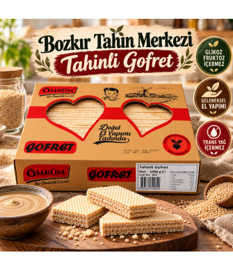 Bozkır Tahin Merkezi Geleneksel El Yapımı Tahinli Gofret 1000 gr 