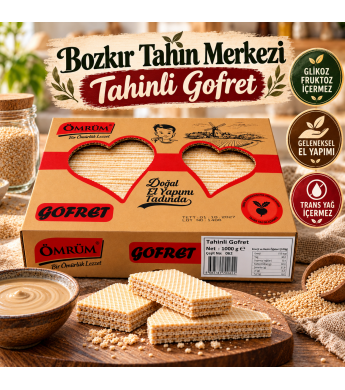 Bozkır Tahin Merkezi Geleneksel El Yapımı Tahinli Gofret 1000 gr 