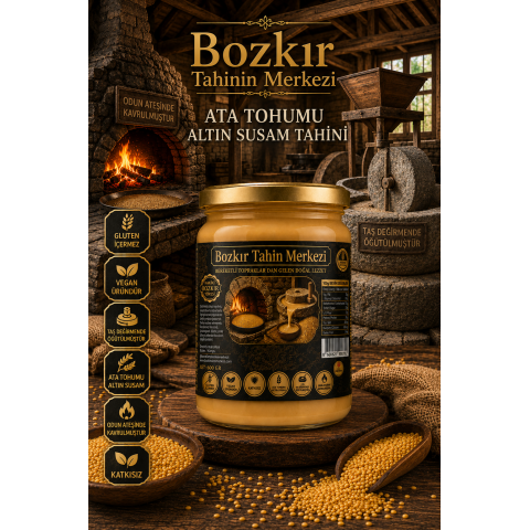 Ata Tohumu Altın Susam Taş Değirmeni Tahini Kavrulmuş 600 gr 