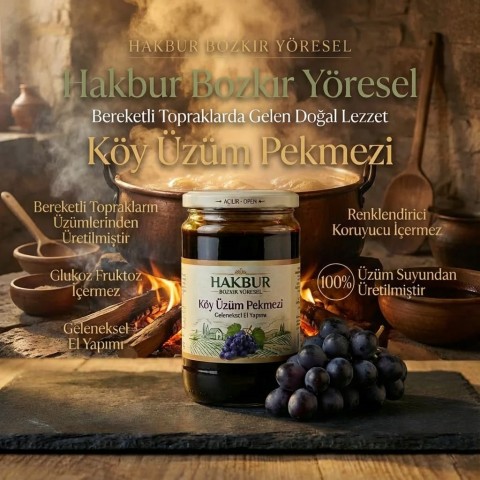 Geleneksel Ev Yapım Köy Üzüm Pekmezi 800 gr (katkısız)