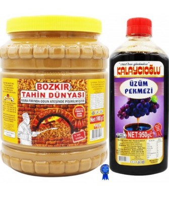 SÜPER İKİLİ- KEPEKSİZ BOZKIR TAHİN 1900 GR - ÜZÜM PEKMEZİ 950 GR