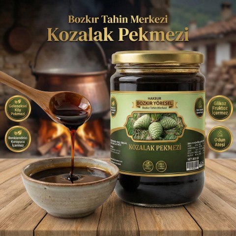 Bozkır Tahin Merkezi Geleneksel Köy Kozalak Pekmezi 800 gr (ev yapım&doğal)
