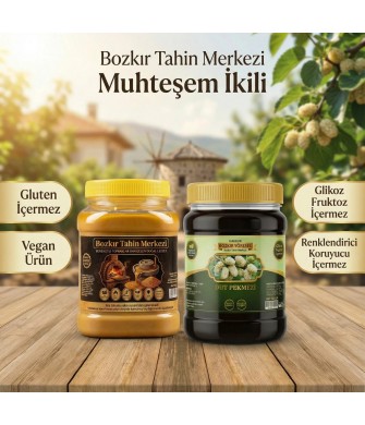 Ata Tohum Altın Susam Kavrulmuş Tahin 930 gr- Geleneksel Dut Pekmezi 950 gr Ata Tohum Altın Susam Kavrulmuş Tahin 930 gr- Geleneksel Dut Pekmezi 950 gr