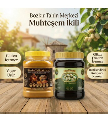 Ata Tohum Altın Susam Kavrulmuş Tahin 930 gr- Geleneksel Dut Pekmezi 950 gr Ata Tohum Altın Susam Kavrulmuş Tahin 930 gr- Geleneksel Dut Pekmezi 950 gr
