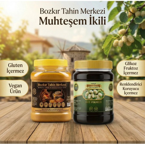 Ata Tohum Altın Susam Kavrulmuş Tahin 930 gr- Geleneksel Dut Pekmezi 950 gr