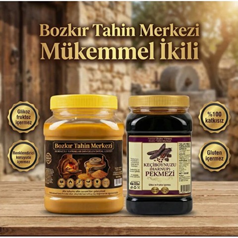 Ata Tohum Altın Susam Kavrulmuş Tahin 930 gr- Keçiboynuzu Pekmezi 950 gr